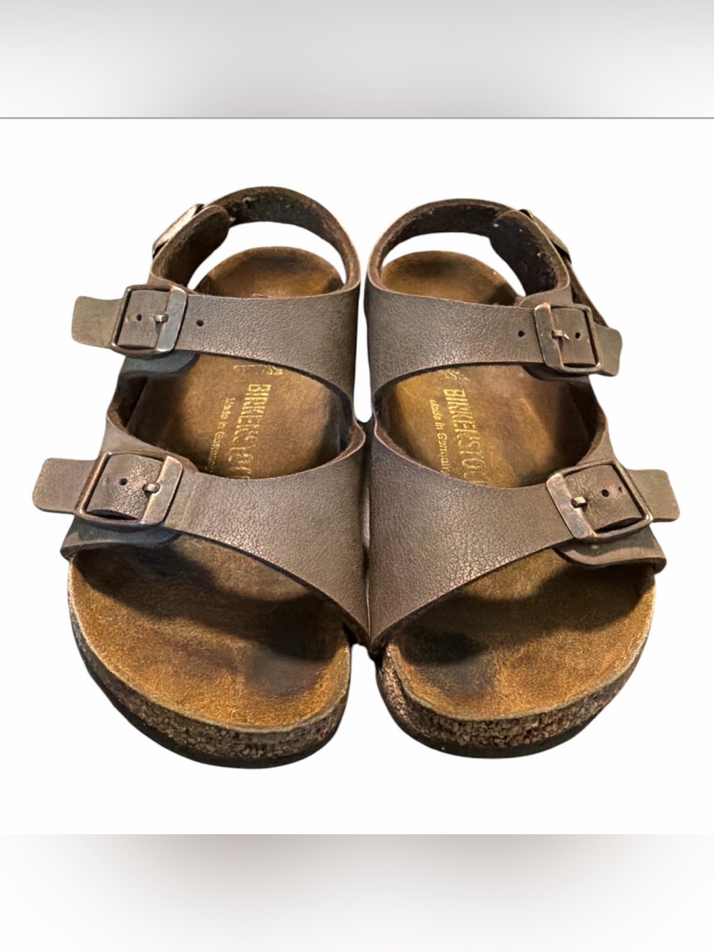 Birkenstock Roma Birko-Flor Mocha Brown Kids Sandals Women’s EU 29 US 10 Cork